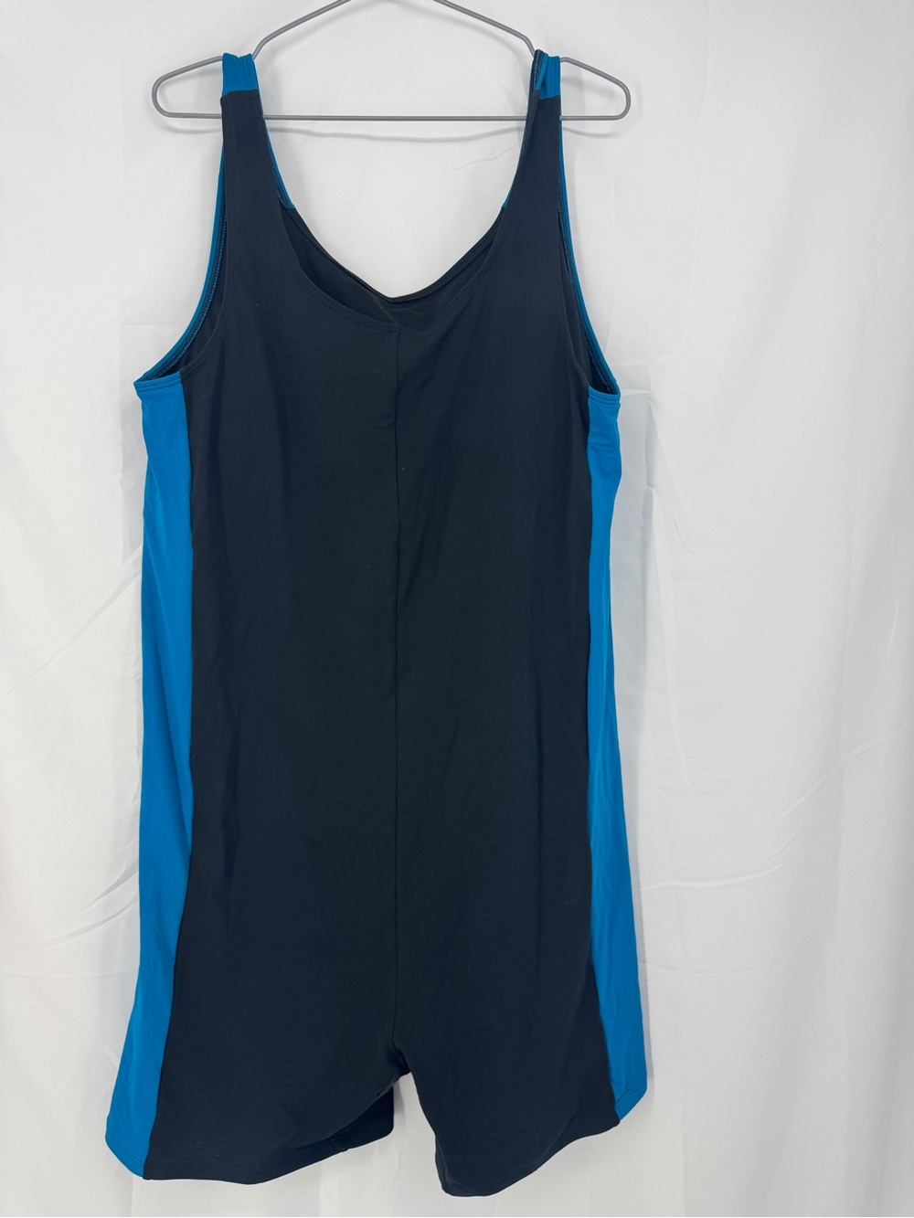 Sporti Womens Colorblock One-Piece Unitard Swimsuit in Black and Blue 0201